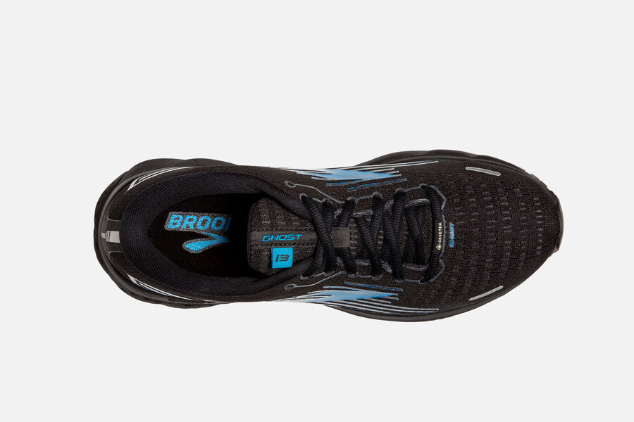 Ghost 13 GTX Road Brooks Running Shoes NZ Mens - Black/Blue - HFJLKQ-476